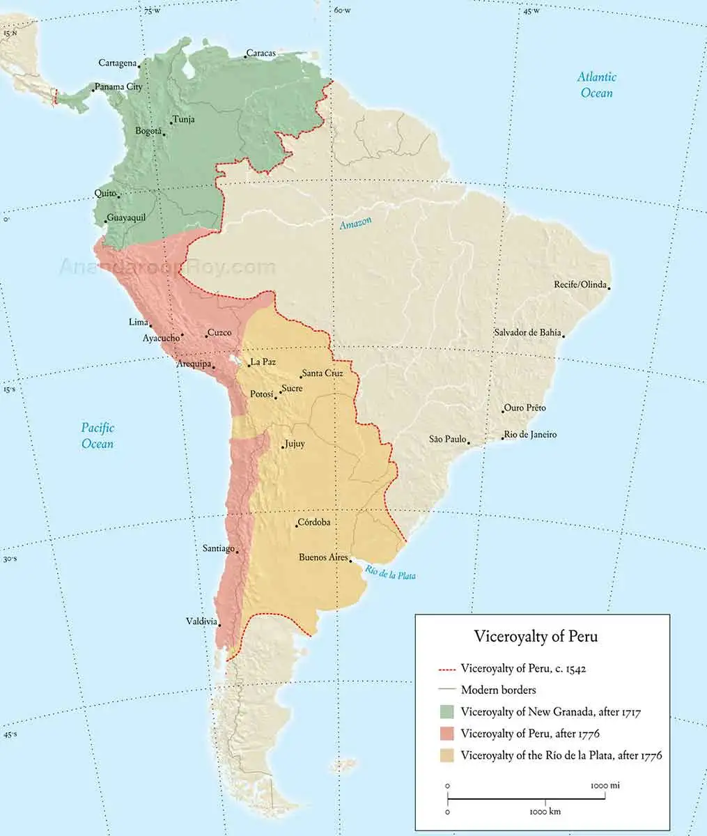 Map of the Viceroyalty of Peru