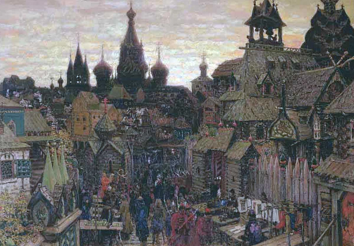 Moscow Street, Early XVII Century by Apollinari Vasnetsov
