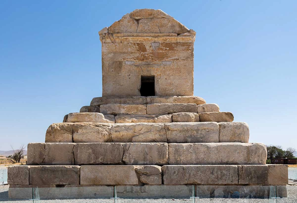 Tomb of Cyrus the Great facing entrance, Pasargadae, Iran