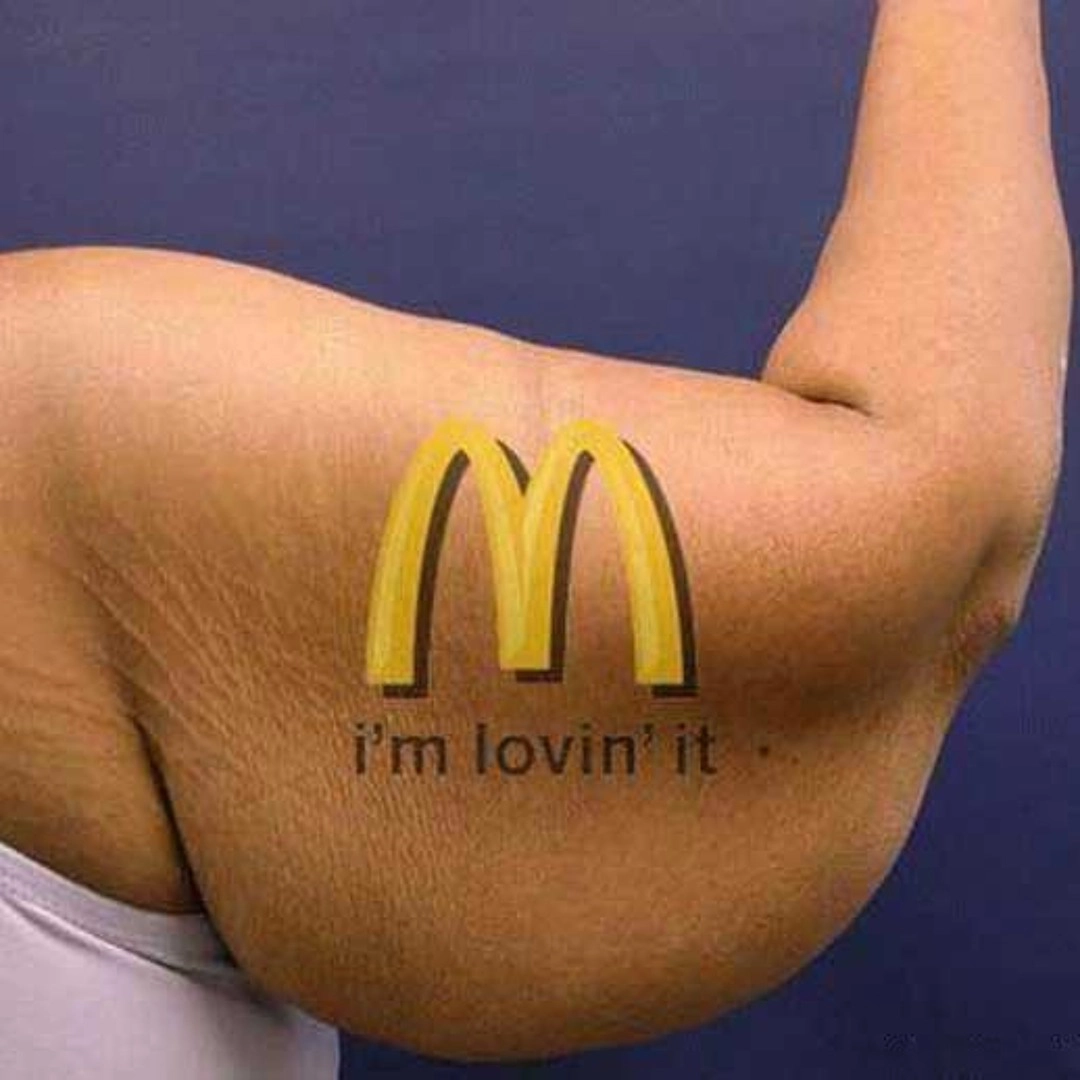 fat arm with mcdonalds logo
