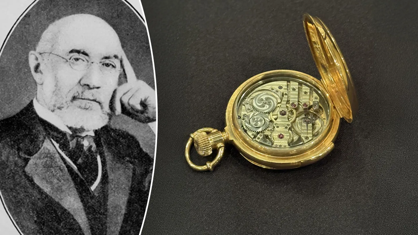 strauss golden pocket watch