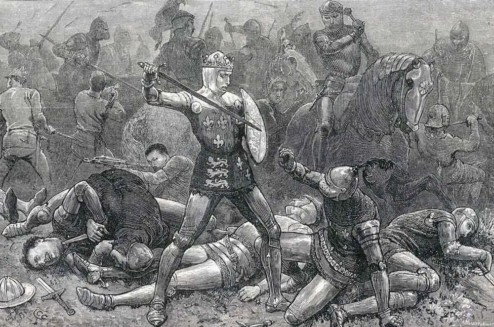 הנרי החמישי בקרב אגינקור. מקור: britishbattles.com.
