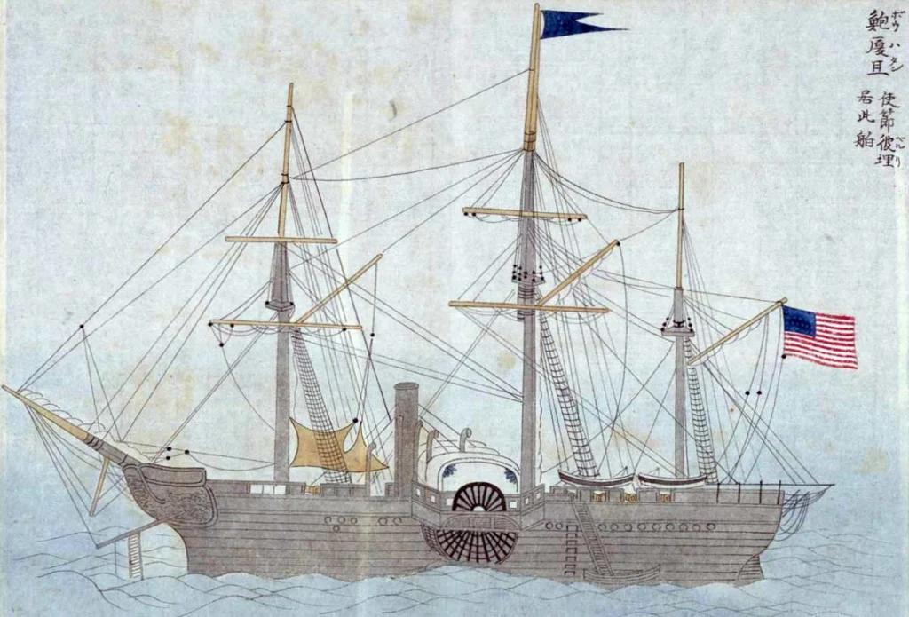 ציור של ה-USS Powhatan. שנת 1854. מקור: ספריית הקונגרס.