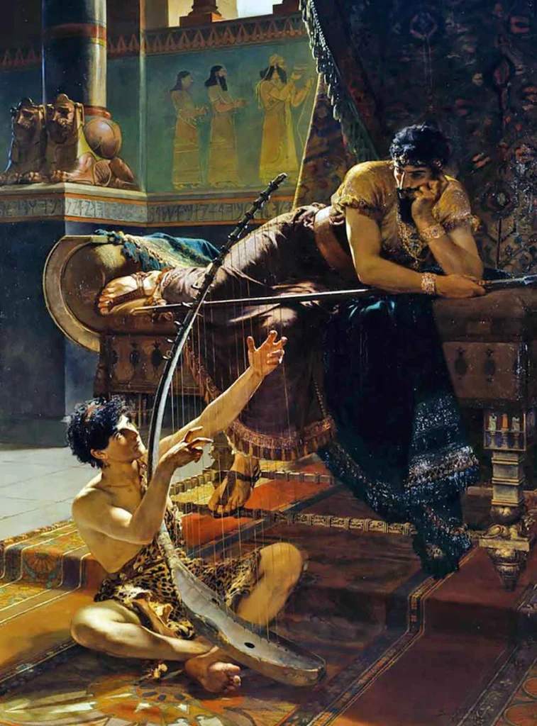 דוד ושאול, מאת יוליוס קרונברג, 1885. מקור: המוזיאון הלאומי, שוודיה